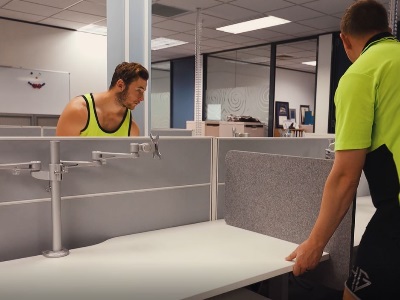 FIL Furniture Team transforming the Sallies Office